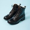 Women Ten Points Boots | Pandora Winter Boots-Black With Wool Lining