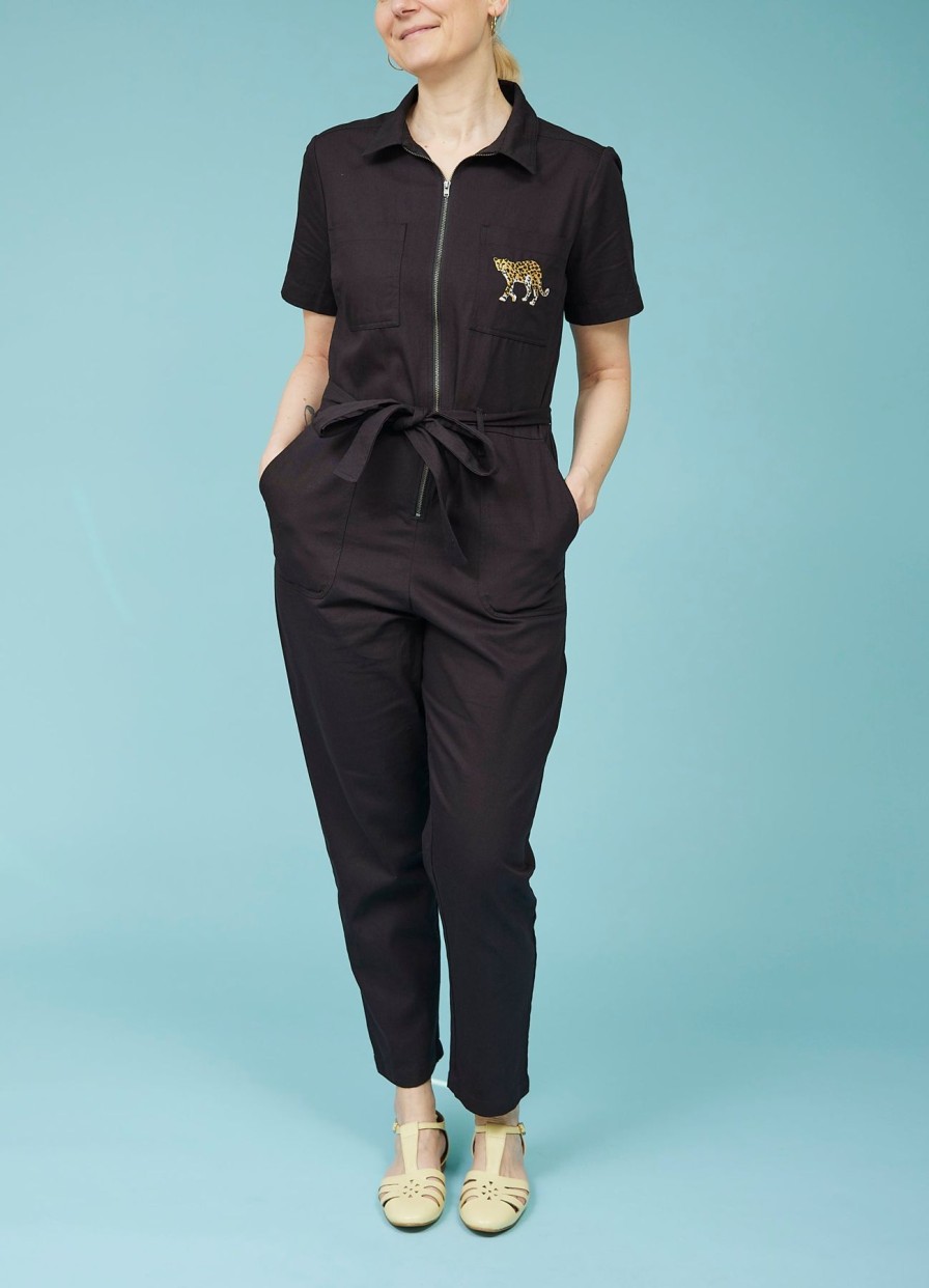 Women Sugarhill Brighton Jumpsuits | Billy Boilersuit-Black Leopard